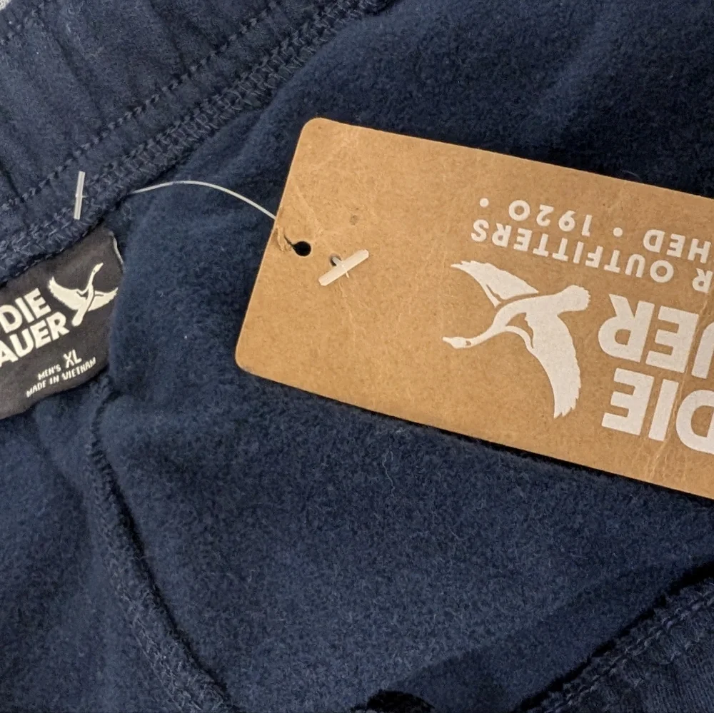 EDDIE BAUER Jogger Sweatpants Vintage Soft Navy Blue XL Classic New